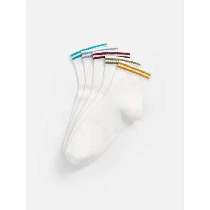 LCW DREAM Ekru Çizgili Kadın Soket Çorap 5li