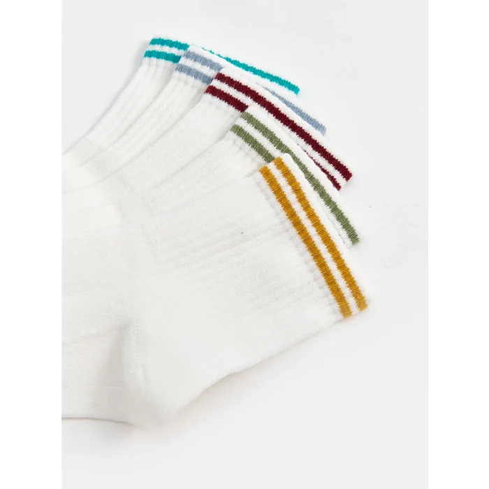 LCW DREAM Ekru Çizgili Kadın Soket Çorap 5li