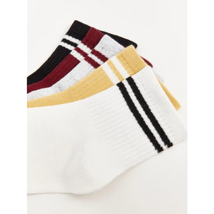 LCW DREAM Beyaz Çizgili Kadın Soket Çorap 5li