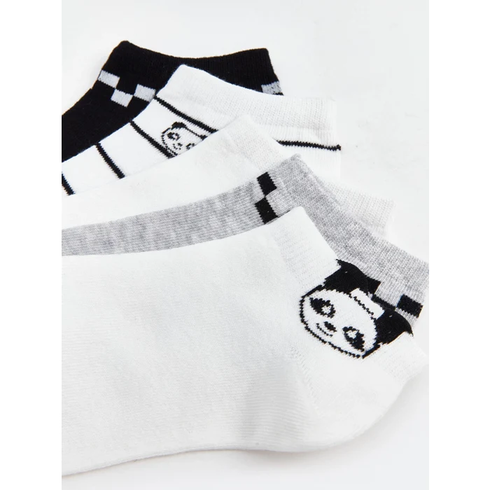 LCW DREAM Ekru Desenli Kadın Patik Çorap 5 li