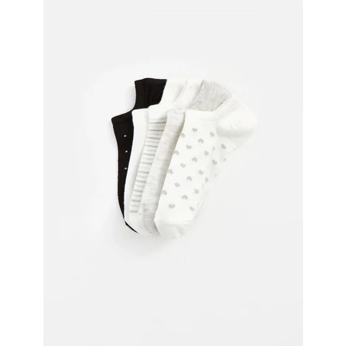 LCW DREAM Ekru Desenli Kadın Patik Çorap 5li