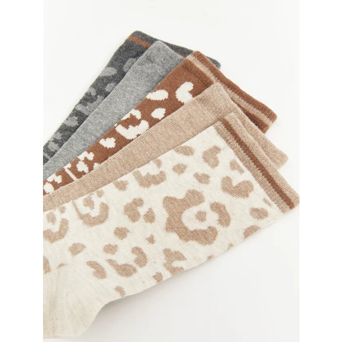 LCW DREAM Bej Desenli Kadın Soket Çorap 5li