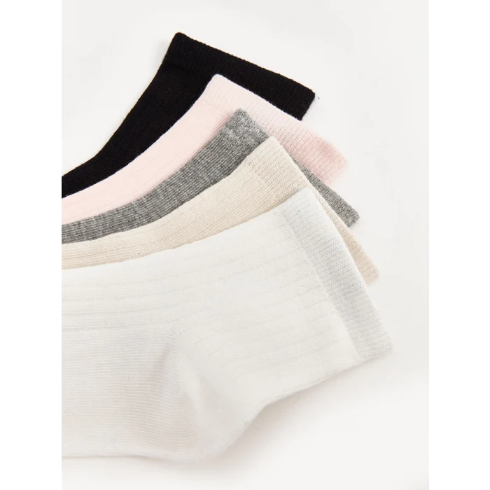 LCW DREAM Ekru Kadın Düz Soket Çorap 5li