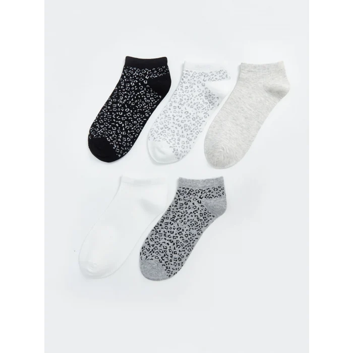 LCW DREAM Siyah Desenli Kadın Patik Çorap 5li
