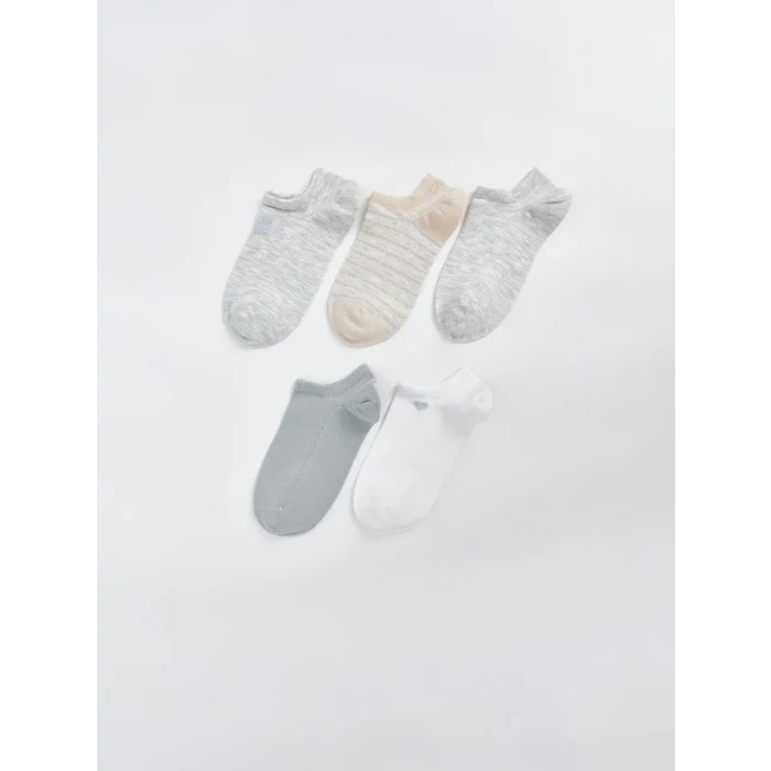 LCW DREAM Ekru Desenli Kadın Patik Çorap 5 li