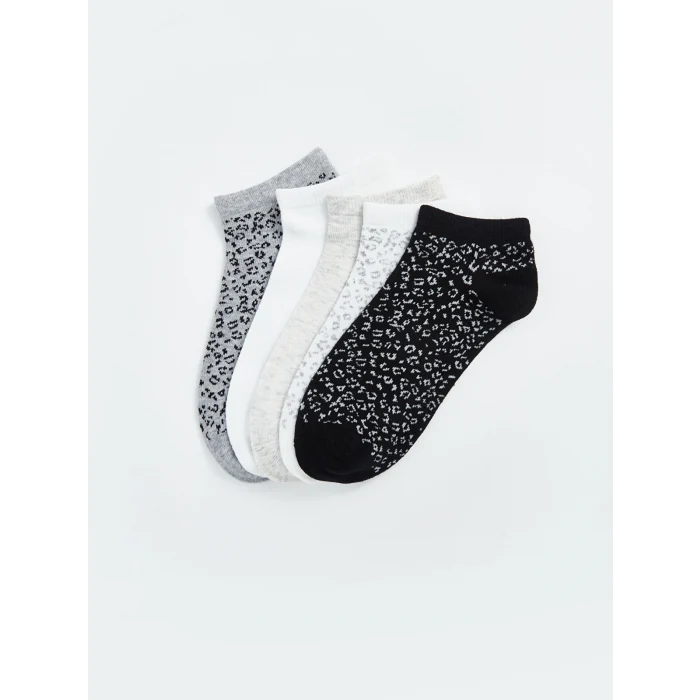 LCW DREAM Siyah Desenli Kadın Patik Çorap 5li