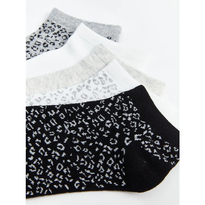 LCW DREAM Siyah Desenli Kadın Patik Çorap 5li