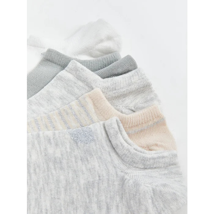 LCW DREAM Ekru Desenli Kadın Patik Çorap 5 li