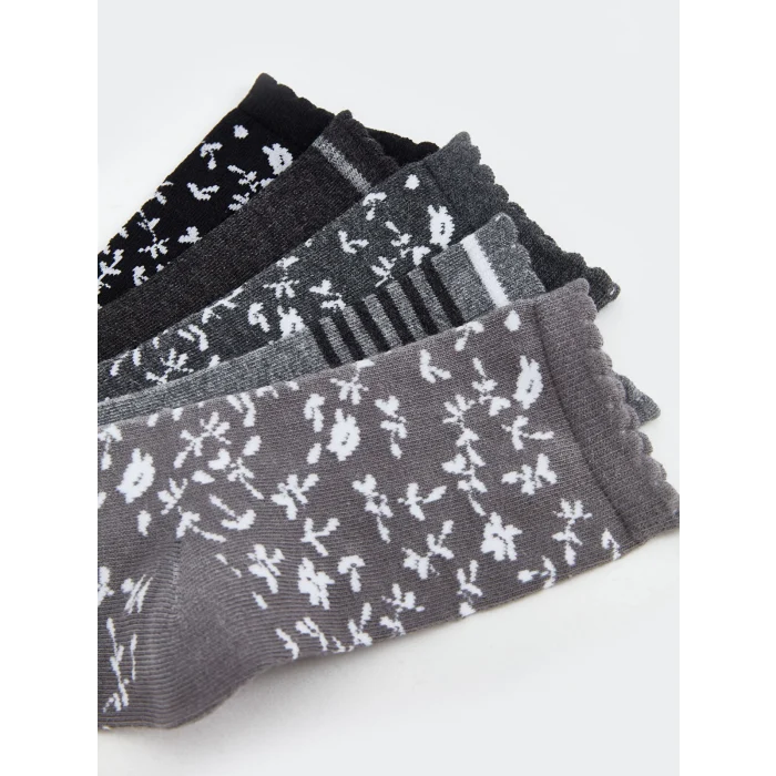 LCW DREAM Gri Desenli Kadın Soket Çorap 5li
