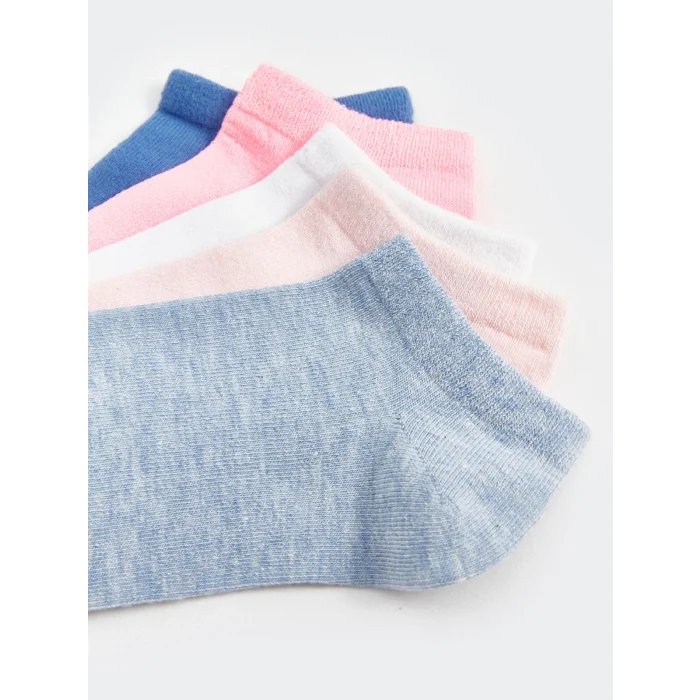 LCW DREAM Mavi Kadın Düz Patik Çorap 5li