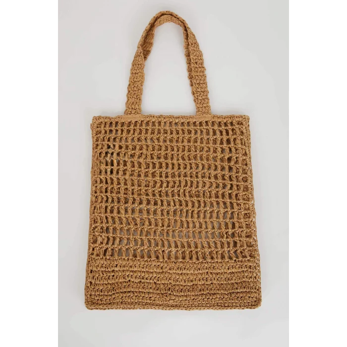 Defacto B9037 Bej Kadın Hasır Omuz Çantası