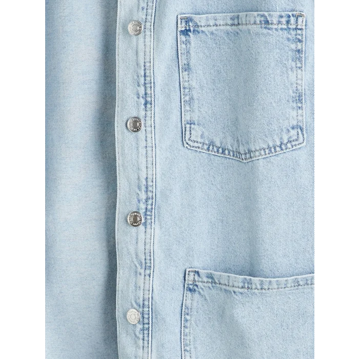 LCWAIKIKI Classic Indigo Gömlek Yaka Kadın Jean Ceket