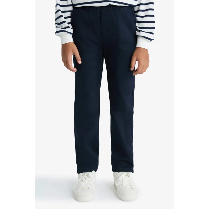 Defacto T8850A6NV253 Lacivert Erkek Çocuk Düz Paça Gabardin Okul Pantolonu