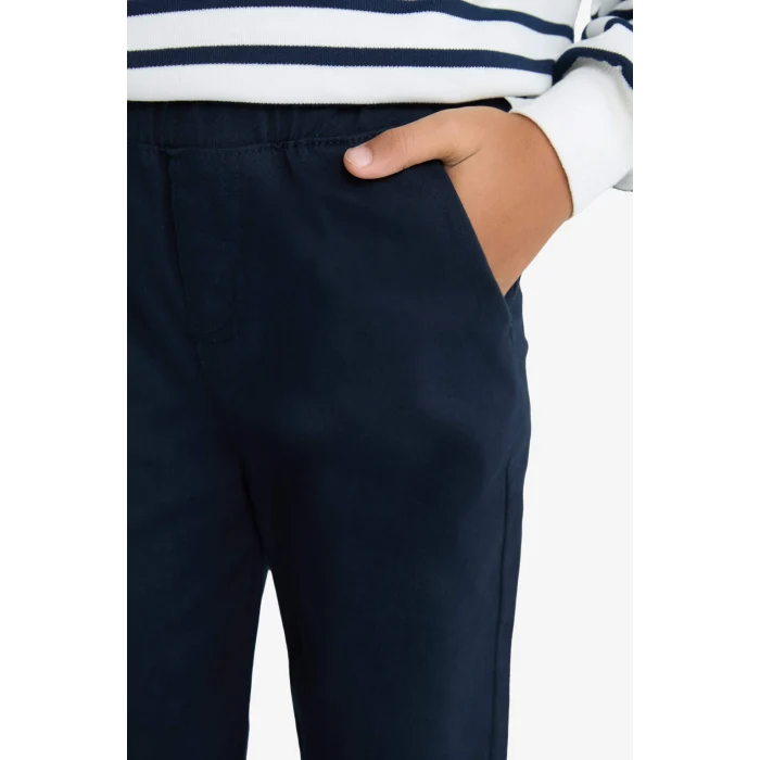 Defacto T8850A6NV253 Lacivert Erkek Çocuk Düz Paça Gabardin Okul Pantolonu