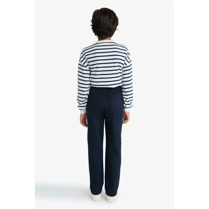 Defacto T8850A6NV253 Lacivert Erkek Çocuk Düz Paça Gabardin Okul Pantolonu
