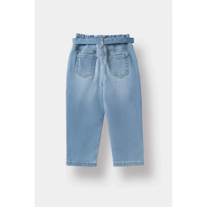 Defacto D1532A5BE394 Mavi Kız Bebek Paperbag Düz Paça Jean Pantolon