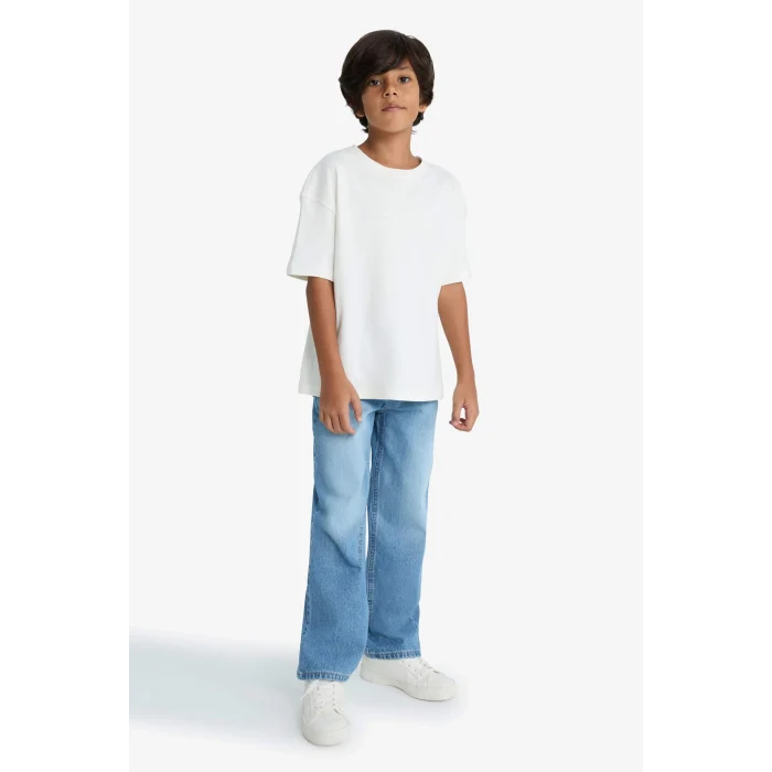 Defacto F0452A8NM35 DENIM Erkek Çocuk Wide Leg Geniş Paça Pantolon