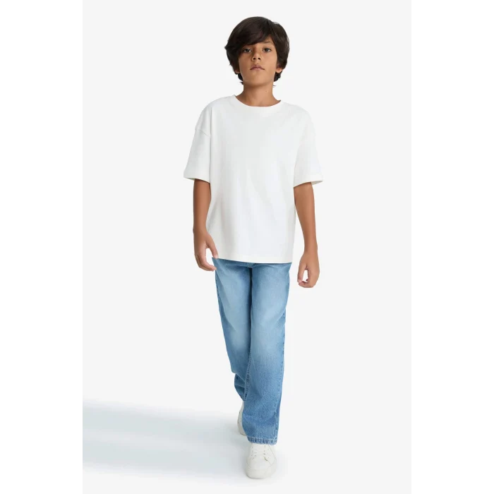 Defacto F0452A8NM35 DENIM Erkek Çocuk Wide Leg Geniş Paça Pantolon