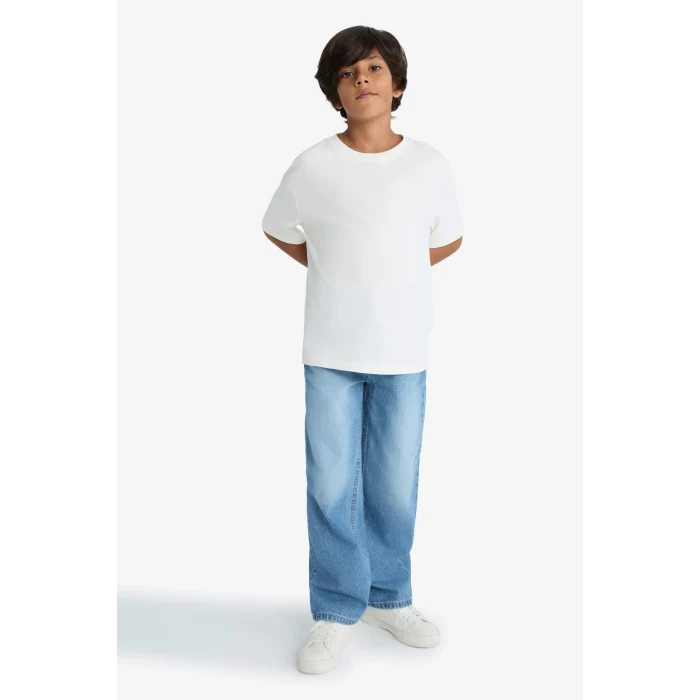 Defacto F0452A8NM35 DENIM Erkek Çocuk Wide Leg Geniş Paça Pantolon