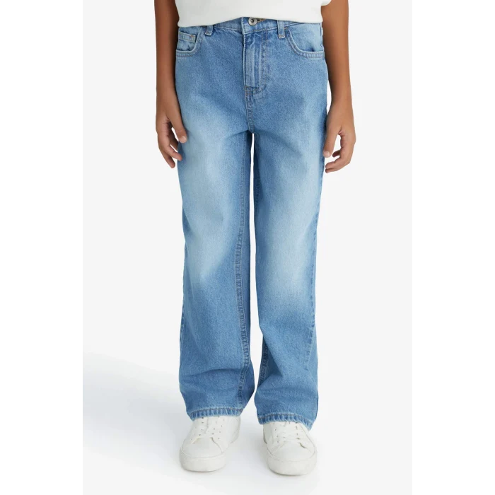 Defacto F0452A8NM35 DENIM Erkek Çocuk Wide Leg Geniş Paça Pantolon