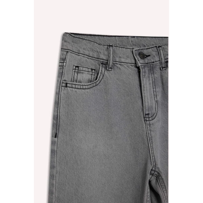 Defacto F2836A8NM55 Gri Erkek Çocuk Wide Leg Düz Paça Jean Pantolon
