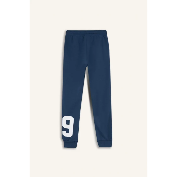 Defacto F2715A8BE829 Mavi Erkek Çocuk Beli Lastikli Baskılı Eşofman Altı