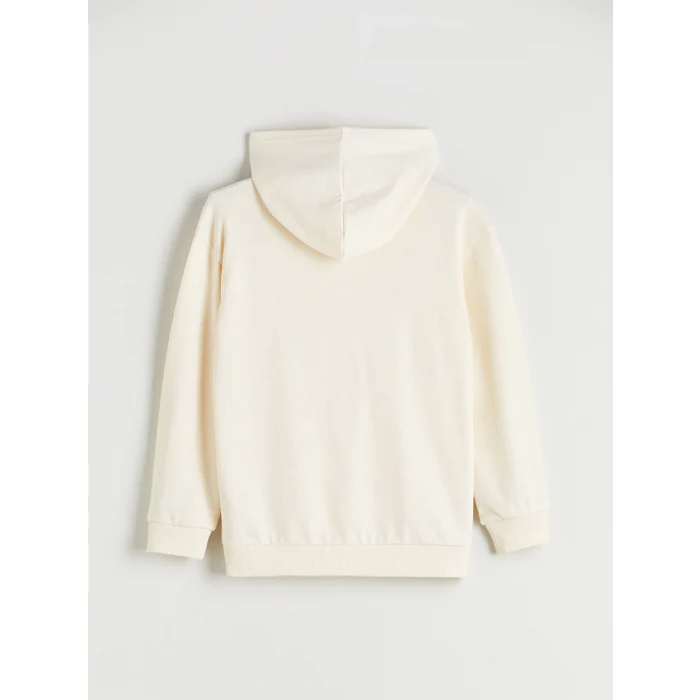 LCW Kids Bej Kapüşonlu Minecraft Baskılı Erkek Çocuk Sweatshirt