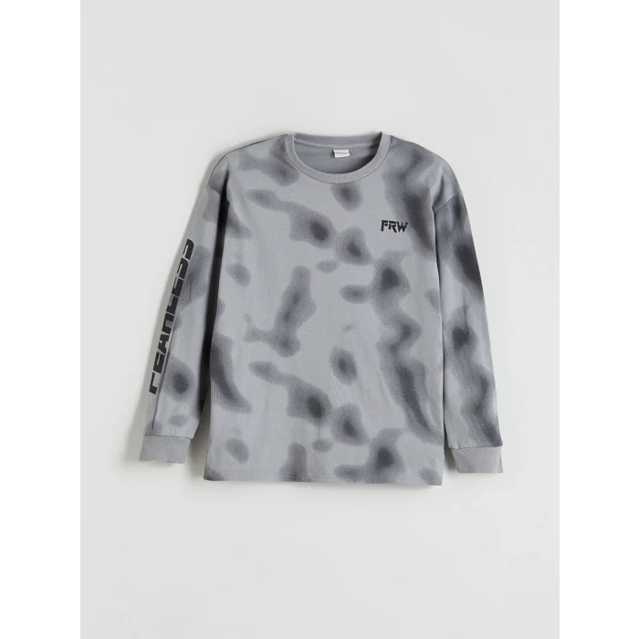 LCW Kids Gri Bisiklet Yaka Erkek Çocuk Tişört