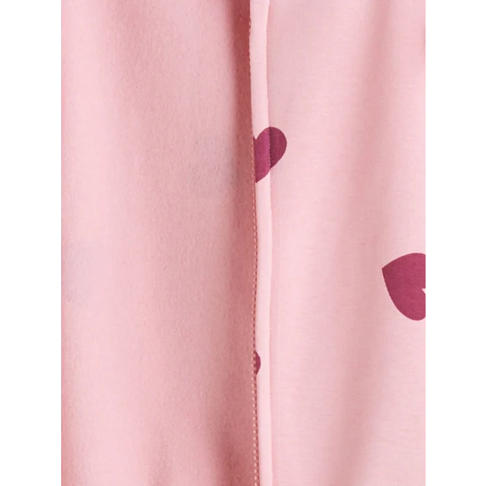 LCW Kids Pembe Bisiklet Yaka Baskılı Kız Çocuk Kalın Yelek