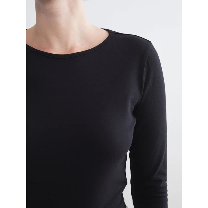 LCWAIKIKI Classic Siyah Bisiklet Yaka Kadın Body