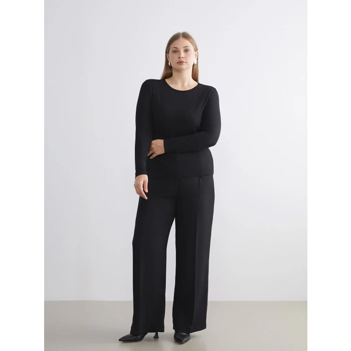 LCWAIKIKI Classic Siyah Bisiklet Yaka Kadın Body