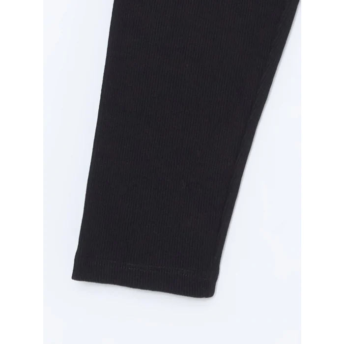 LCW Kids Siyah Beli Lastikli Kız Çocuk Tayt