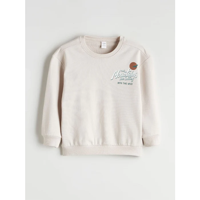 LCW Kids Gri Bisiklet Yaka Erkek Çocuk Sweatshirt
