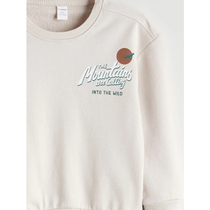 LCW Kids Gri Bisiklet Yaka Erkek Çocuk Sweatshirt