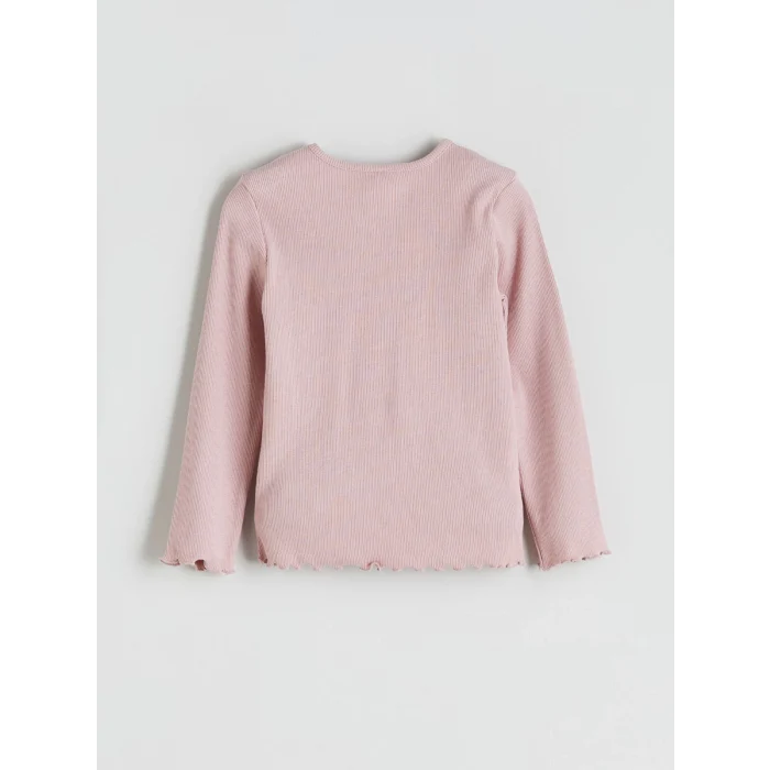 LCW Kids Pembe Bisiklet Yaka Desenli Kız Çocuk Bluz