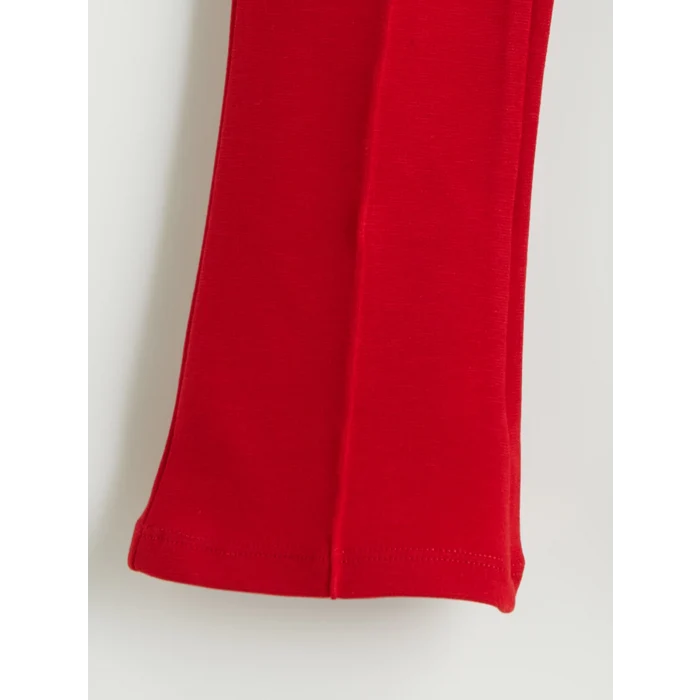 LCW Kids Kirmizi Beli Lastikli İspanyol Paça Kız Çocuk Tayt