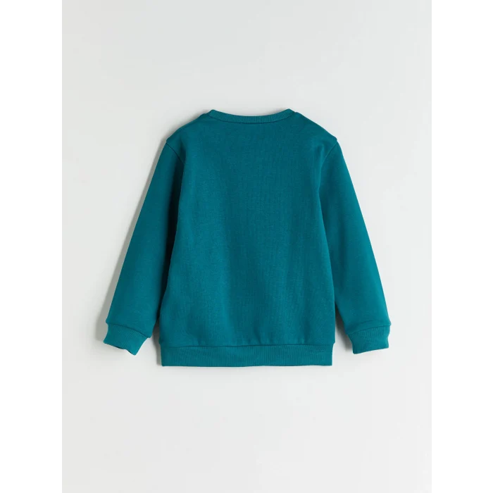 LCW Kids Yeşil Yazı Baskılı Erkek Çocuk Sweatshirt