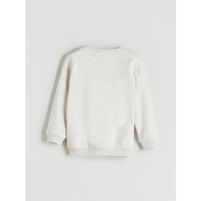 LCW Kids Beyaz Bisiklet Yaka Erkek Çocuk Sweatshirt