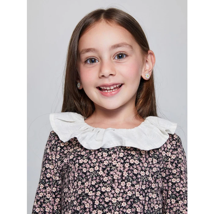 LCW Kids Pembe Çiçek Desenli Kız Çocuk Bluz