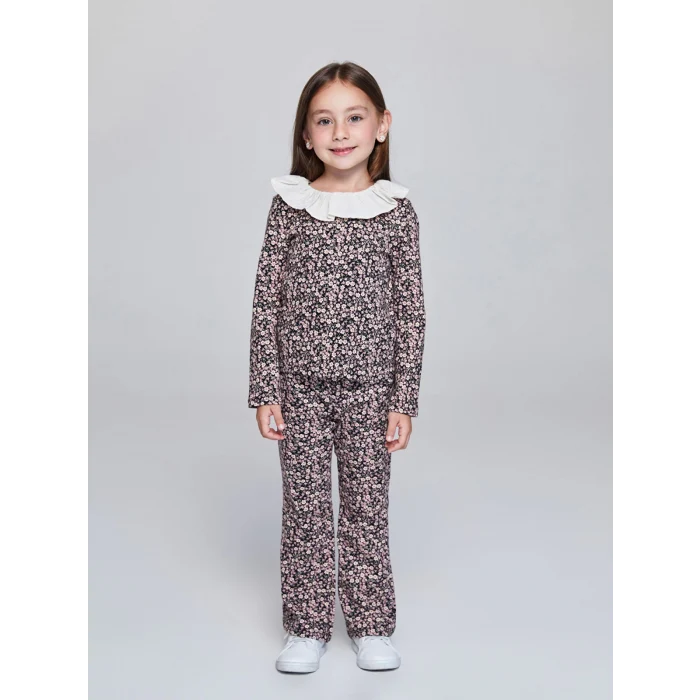 LCW Kids Pembe Çiçek Desenli Kız Çocuk Bluz