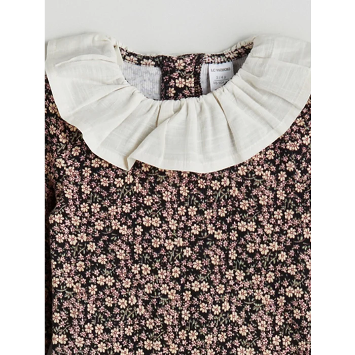 LCW Kids Pembe Çiçek Desenli Kız Çocuk Bluz