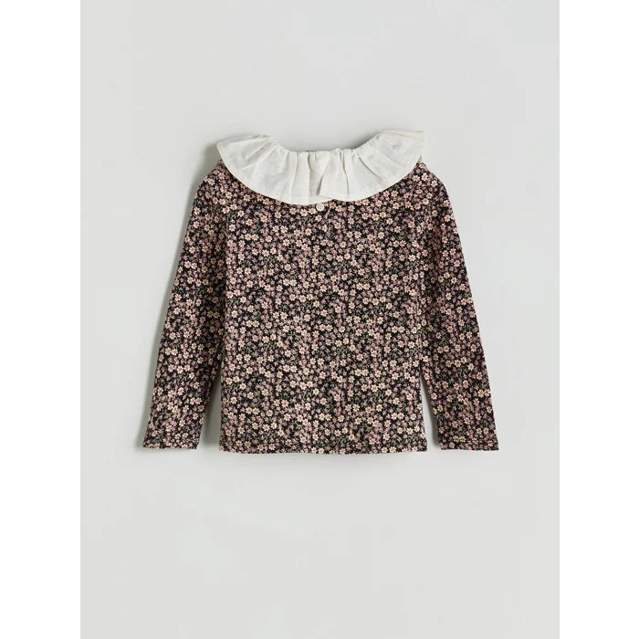 LCW Kids Pembe Çiçek Desenli Kız Çocuk Bluz