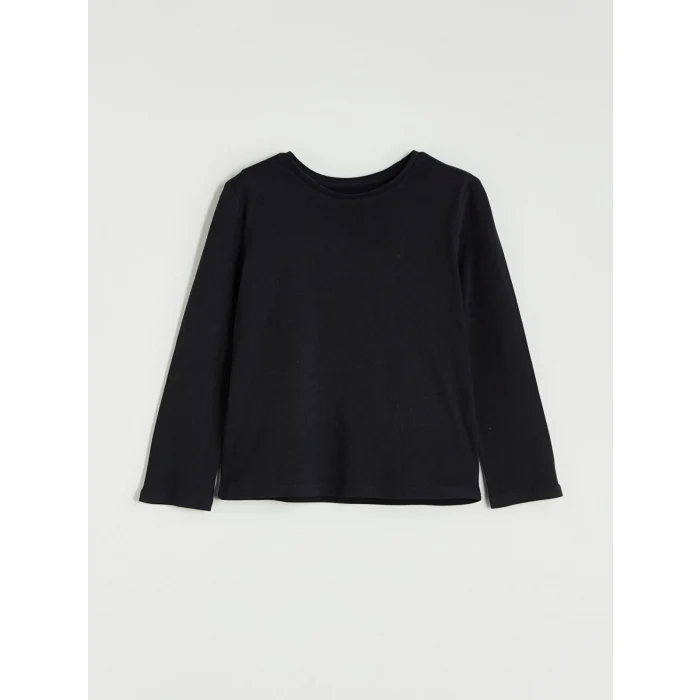 LCW Kids Siyah Bisiklet Yaka Kız Çocuk Tişört