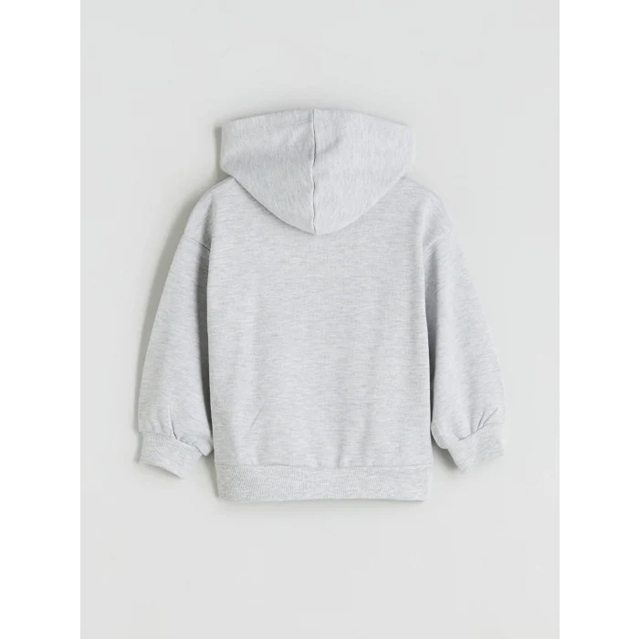 LCW Kids Gri Kapüşonlu Uzun Kollu Kız Çocuk Fermuarlı Sweatshirt