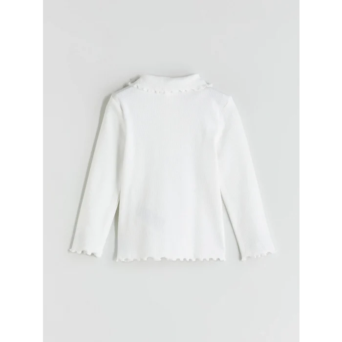 LCW Kids Ekru Bebe Yaka Kız Çocuk Tişört
