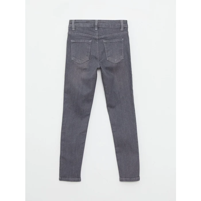 LCW Kids Gri Slim Fit Kız Çocuk Jean Pantolon