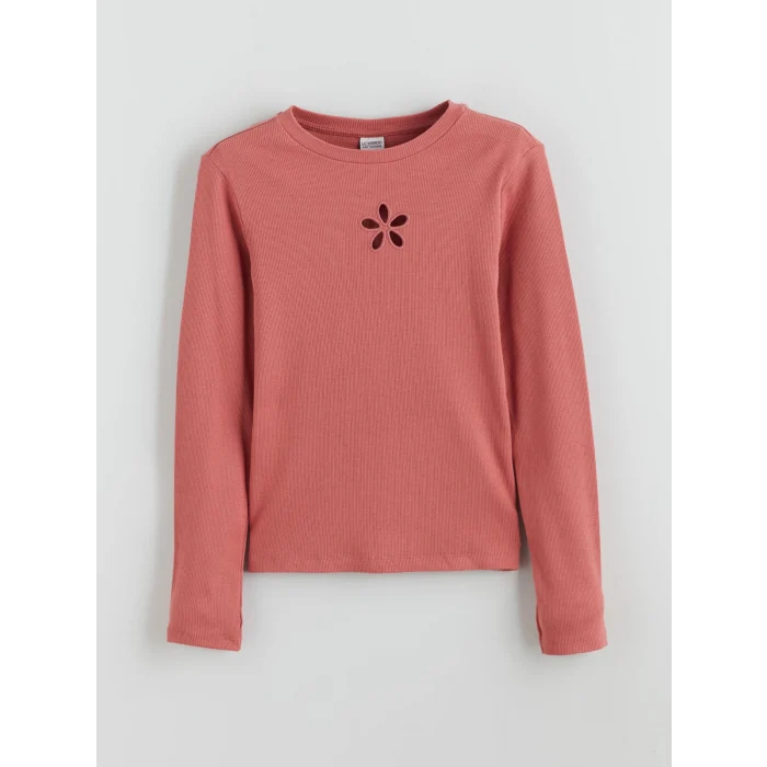 LCW Kids Pembe Bisiklet Yaka Baskılı Kız Çocuk Tişört