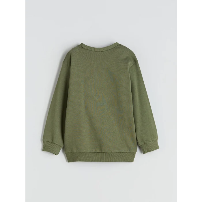 LCW Kids Haki Bisiklet Yaka Erkek Çocuk Sweatshirt