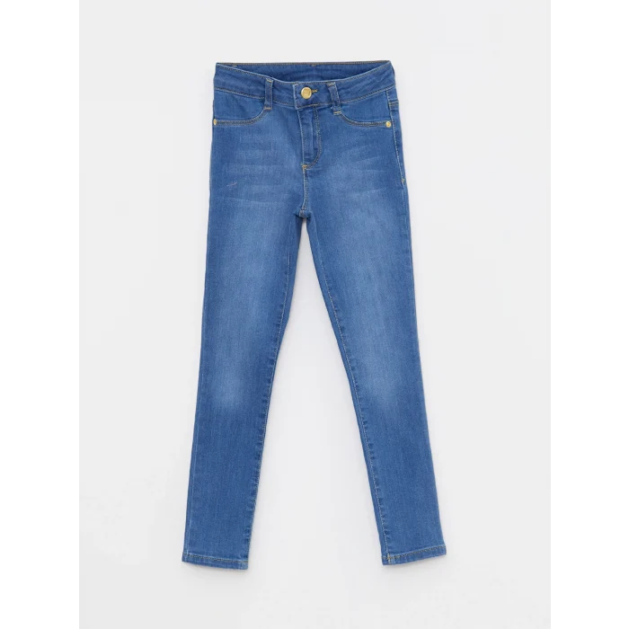 LCW Kids Indigo Slim Fit Kız Çocuk Jean Pantolon