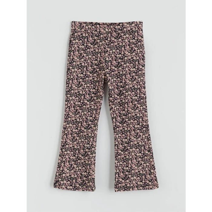 LCW Kids Pembe Beli Lastikli İspanyol Paça Kız Çocuk Tayt